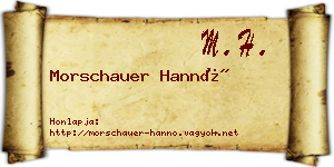 Morschauer Hannó névjegykártya